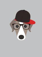 Portrait of dog, wearing something, cool style vector