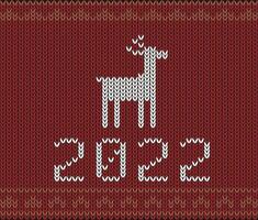 Cute deer on the knitting pattern, nordic seamless Christmas pattern, illustration vector