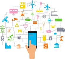 Artificial intelligence connects the future, illustration vector