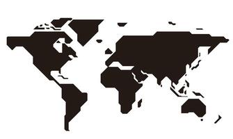 simple straight line map of the world, background vector