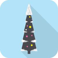 Christmas tree, snow on the branch, vector