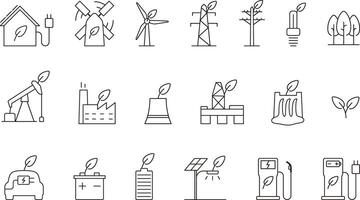 Power and energy icons set vector