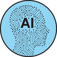 circuit board in the Cyborg head, Artificial intelligence of digital human. illustration vector