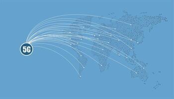 5G 5th generation mobile network wireless Systems in the world. Wireless Technologies and Mobile Networks vector