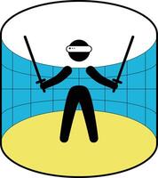 Minimal Metaverse icon Design. Person Enjoying an Experiences of Metaverse Virtual World vector