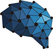 human brain and artificial intelligence concept, computational photography vector