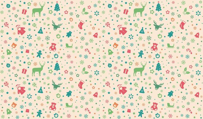 Christmas icon seamless pattern, illustration