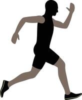 Sprinter are running, flat design illustration vector