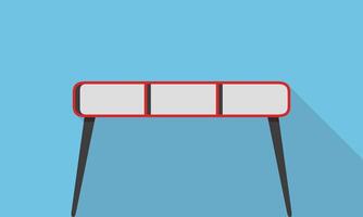 Single Desk with drawer flat icon design, Blue color background, light and shadow. vector