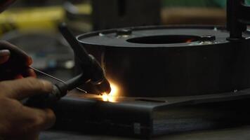 Close Up of Welding Process with Torch and Metal Surface video
