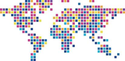 Map of the world with pattern of mosaic dots vector