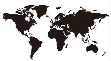 simple straight line map of the world, background vector