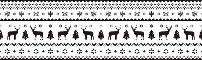 Cute deer on the knitting pattern, nordic seamless Christmas pattern, illustration vector