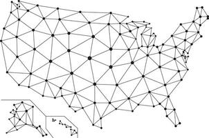 American internet network mesh. Social communications background, map. illustration vector