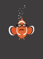 Portrait of fish, wearing Goggles, cool style vector