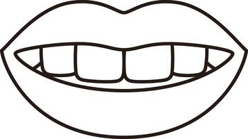 smiling with white teeth. vector