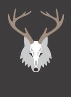 Portrait of wolf, wearing something, cool style vector