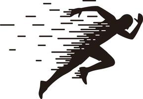 Running people in motion. vector