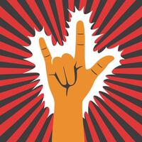 Hand gesticulate rock symbol illustration vector