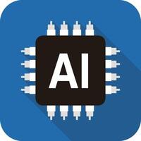 Microchip icon, Artificial intelligence concept. illustration vector