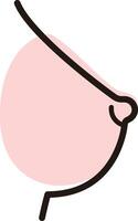 human organ breast flat icon, illustration vector