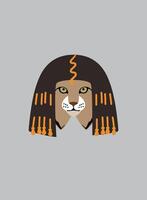 Portrait of cat, wearing something, like Cleopatra cool style vector