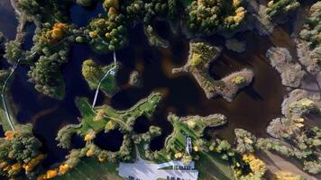 Aerial View of Interconnected Water Bodies and Watch Tower video