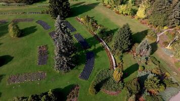 Aerial View of Botanical Garden with Curved and Linear Patterns video