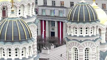 Aerial View of Nativity of Christ Cathedral in Riga, Latvia video
