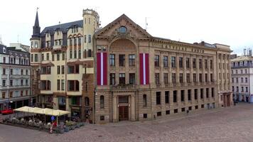 Aerial View of Latvijas Radio and Surrounding Architecture in Riga video