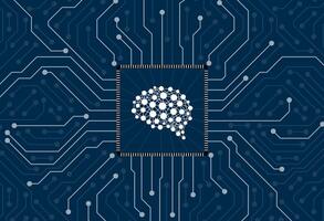human brain and artificial intelligence concept vector