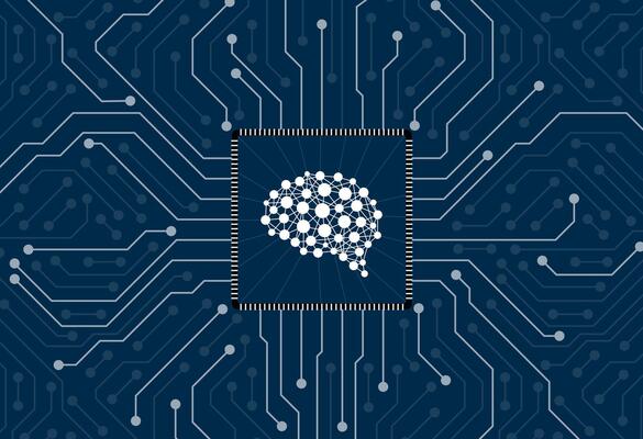 human brain and artificial intelligence concept