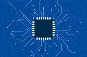 Microchip in the center, Artificial intelligence concept. illustration vector