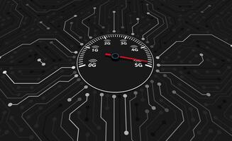 Speed instrument, 5G 5th generation mobile network wireless speed vector