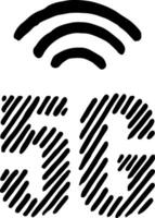 5G 5th generation mobile network wireless icon vector