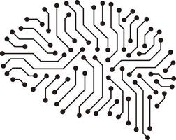circuit board in the Cyborg head, Artificial intelligence of digital human. illustration vector