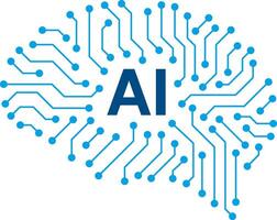 Microchip in the Cyborg brain, Artificial intelligence concept. illustration vector