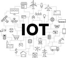 IOT icons set, concept of future. vector