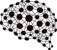 Artificial intelligence concept, Neuron and chip, illustration vector