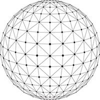 Polygon mesh sphere, thin line, illustration vector