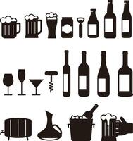 Set of beer and bottle icons vector