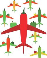 Plane pattern of peppers. illustration vector