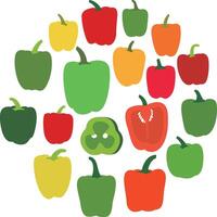 Many pepper icons combine into a circle pattern vector