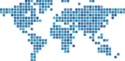 Map of the world with pattern of mosaic dots vector