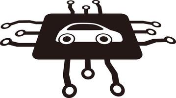 Autonomous self-driving concept, no touching, artificial intelligent, vector