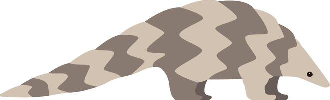 pangolin walking and searching, side view, illustration vector