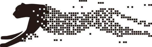 Cheetah running, speed concept, mosaic illustration vector