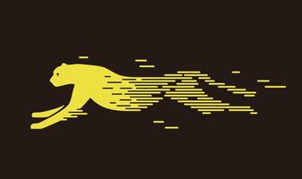Cheetah running, simple line, illustration vector