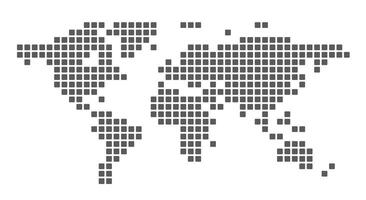 Map of the world with pattern of mosaic dots vector