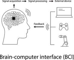 Human brain, motherboards, chip and artificial intelligence concept vector